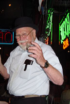 Fred Eckhardt presides over the union of Rogue ales and specialty cheese, photo by Lucy Saunders